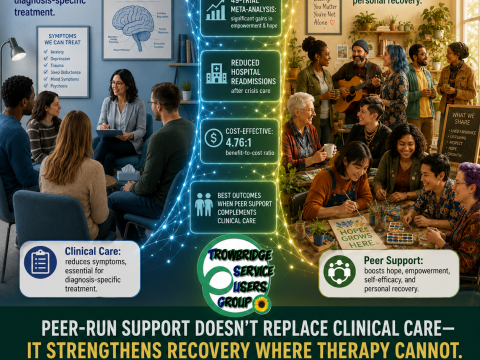Why Peer Support Matters: What the Science Says At Trowbridge Service Users Group, we are proud to provide a welcoming, peer-led community where people can connect with others who have lived experience of mental health challenges.